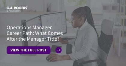 Operations manager career path from Manager to Director, VP and COO