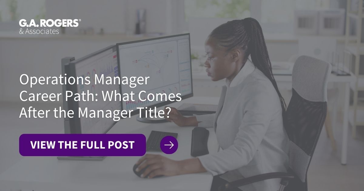Operations manager career path from Manager to Director, VP and COO